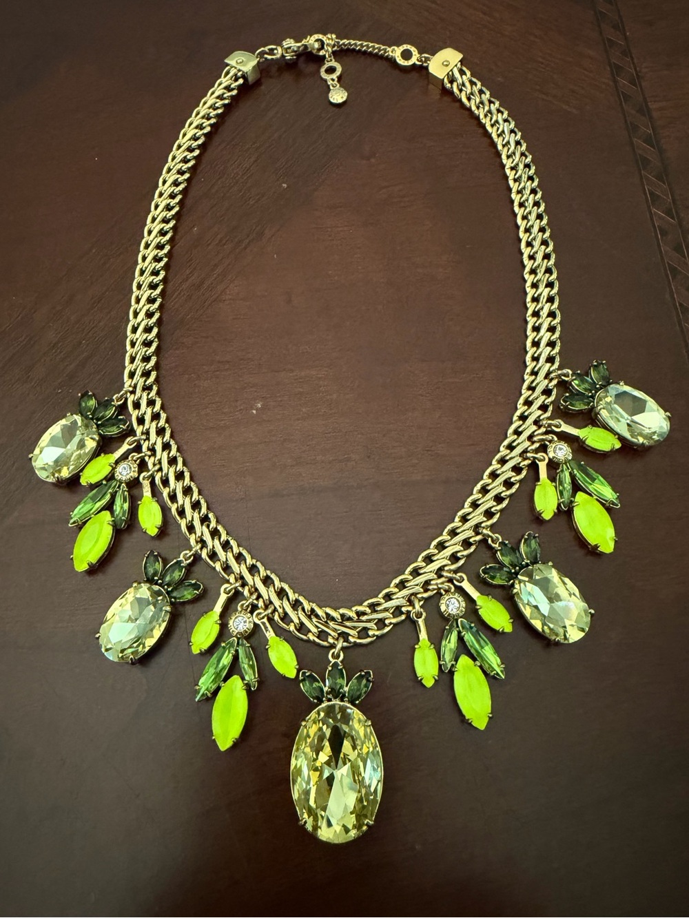 Henri Bendel Pineapple Statement Necklace With Swarovski Crystals NWOT